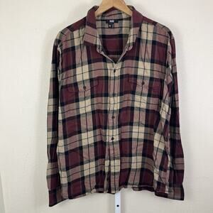 Paige Everett Plaid Shirt Rosewood Willow Men’s XXL Chest Pockets